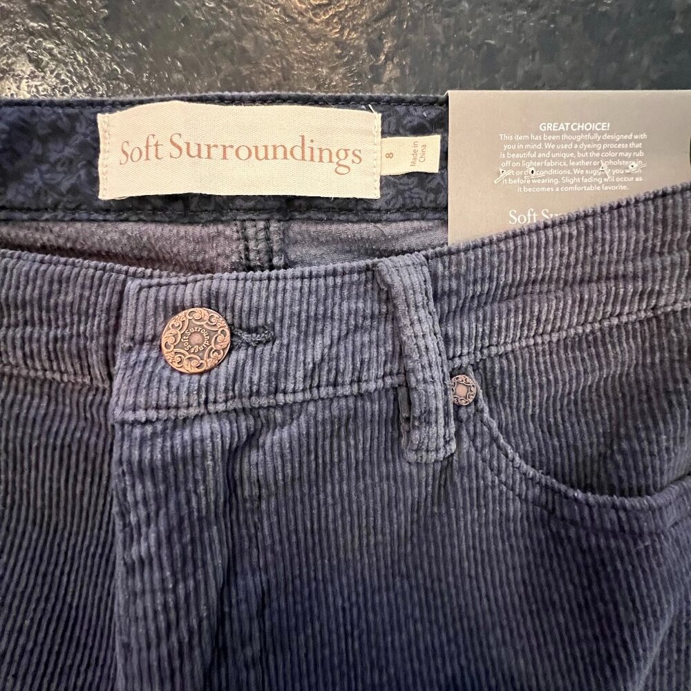 Soft Surroundings Corduroy Straight Leg Pants Lilac Size 8 NWT